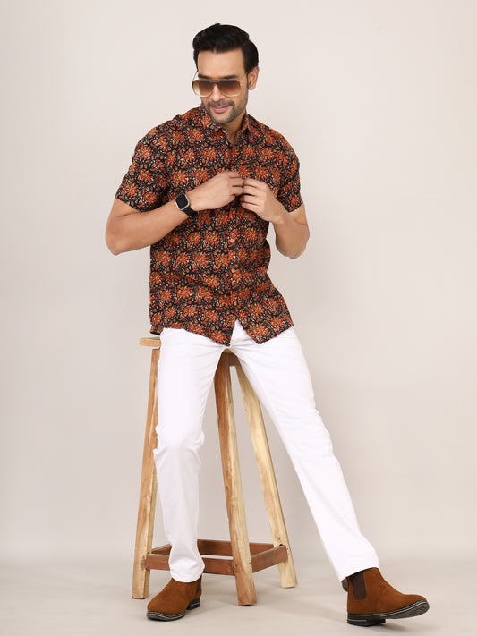 Sanganeri Cotton Kalamkari Print Shirt