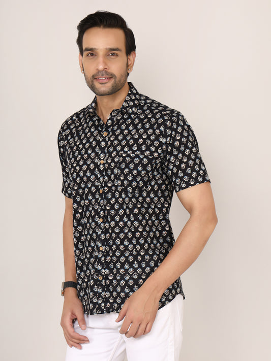 Sanganeri Cotton Buti Print Shirt