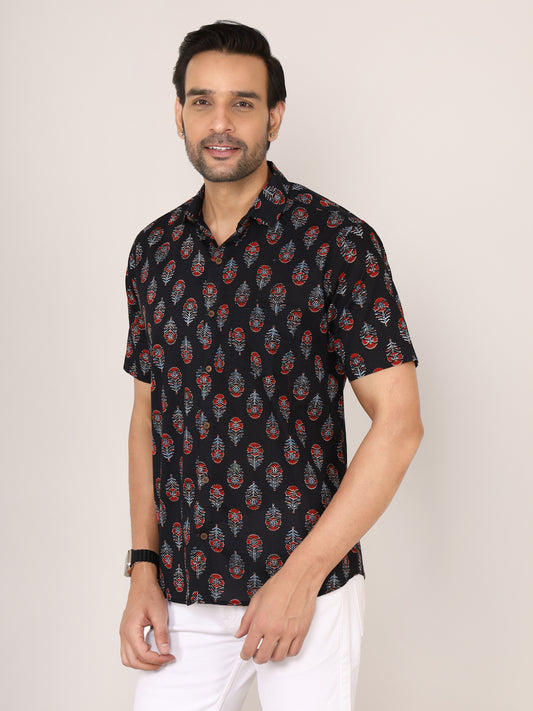 Sanganeri Cotton Pankhi Print Shirt