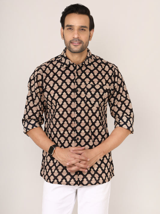 Sanganeri Cotton Shell Print Shirt