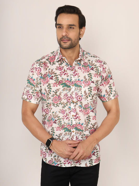 Sanganeri Cotton Floral Print Shirt