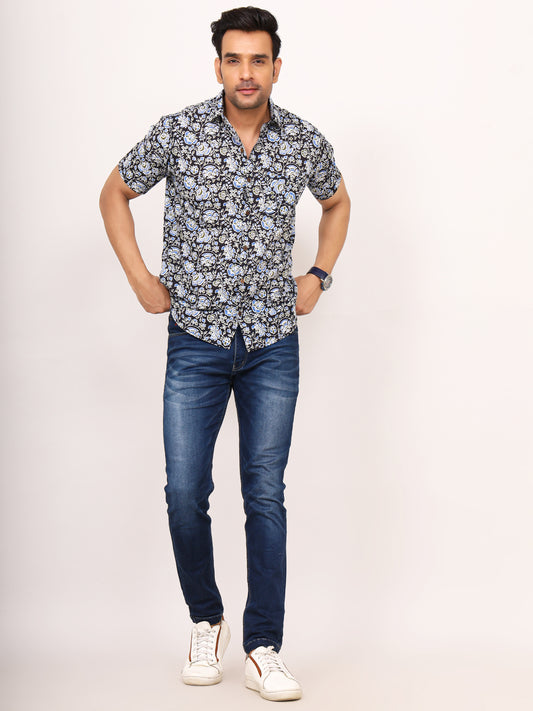 Sanganeri Cotton Floral Print Shirt